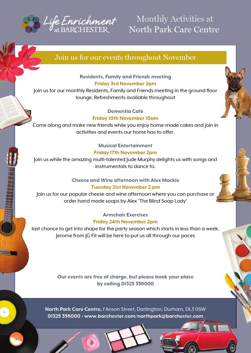 Activities North Park Care Home in Darlington Barchester Healthcare